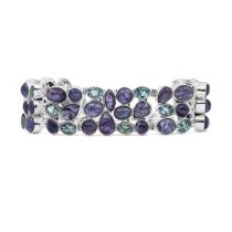 Egyedi ezüst tanzanit és kék topáz köves karlánc