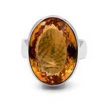 Ezüst citrin köves gyűrű "15x21"