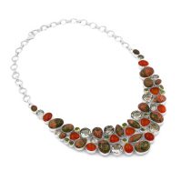 Egyedi ezüst valódi köves lánc 