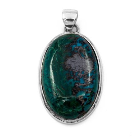 Egyedi ezüst krizokolla köves medál "21x33"