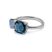 Ezüst iolit és kék jáde köves gyűrű 