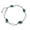 Ezüst malachit köves karlánc "8x4"