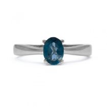 Ezüst london blue topáz köves gyűrű "5x6,5"