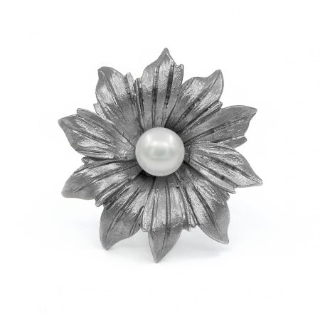 Ezüst gyűrű gyönggyel "köz.virág"