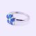 Ezüst kék opál köves gyűrű "kis virág"