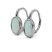 Ezüst fehér opál köves fülbevaló "patent.7x10
