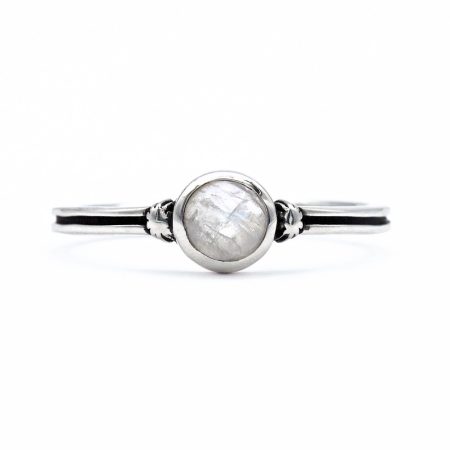 Ezüst holdköves gyűrű "sima"