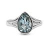 Ezüst kék topáz köves gyűrű "7x10"