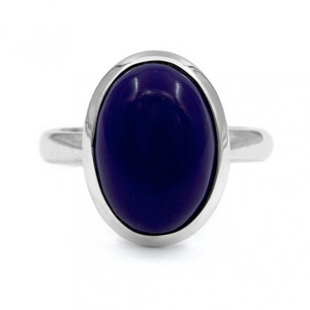 Ezüst lápisz lazuli köves gyűrű "10x14"