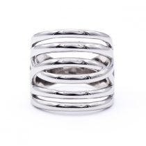 Ezüst kő nélküli gyűrű "6 soros.átlós"