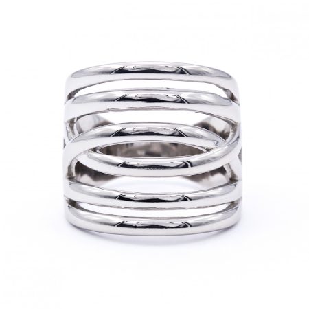Ezüst kő nélküli gyűrű "6 soros.átlós"