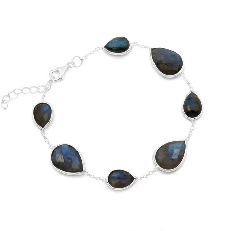 Ezüst labradorit köves karlánc "15x11"