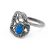 Ezüst kék opál köves gyűrű "levél"