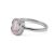 Ezüst rózsakvarc köves gyűrű "6x8"