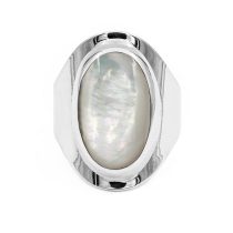 Ezüst gyöngyház gyűrű "10x17"
