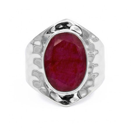 Ezüst rubin köves gyűrű "10x14"