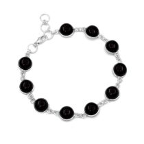 Ezüst ónix köves karlánc "7,5"