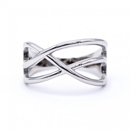 Ezüst kő nélküli gyűrű "átlós"