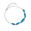 Ezüst kék opál köves karlánc 