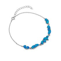 Ezüst kék opál köves karlánc 