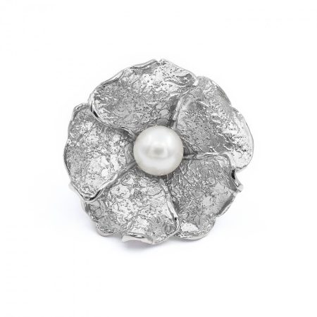 Ezüst gyűrű gyönggyel "nagy.virág"