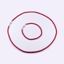   Korall fűzött lánc és karlánc ezüst kapcsolóval "4,9"