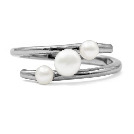 Ezüst gyöngy fülbevaló "3"