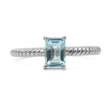 Ezüst kék topáz köves gyűrű ""