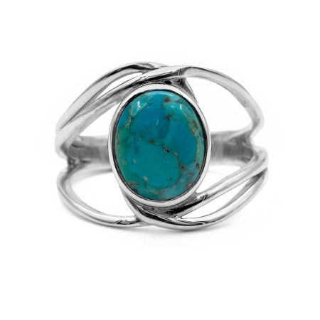 Ezüst türkiz köves gyűrű "8x10"