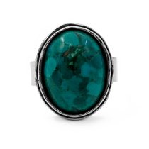 Izraeli ezüst türkiz köves gyűrű "ovál"