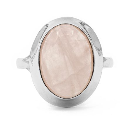 Ezüst rózsakvarc köves gyűrű "13x17"