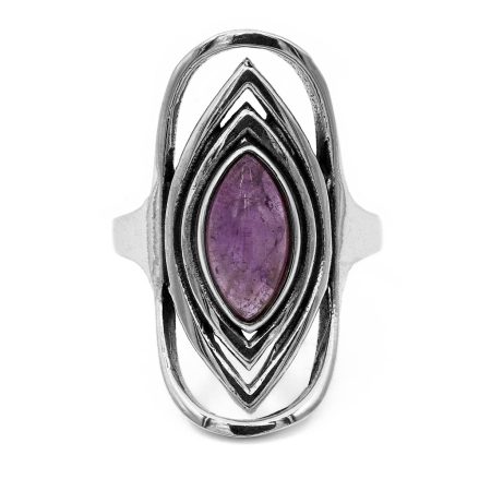 Ezüst ametiszt köves gyűrű "ant"