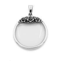 Ezüst nagyító medál "virág"