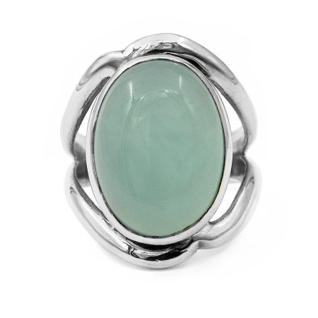 Ezüst aqua kvarc gyűrű "13x17"