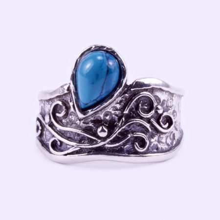 Ezüst türkiz köves gyűrű "csepp"