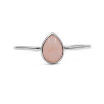 Ezüst pink opál köves gyűrű "csepp"