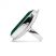 Ezüst smaragd köves gyűrű "13x29"
