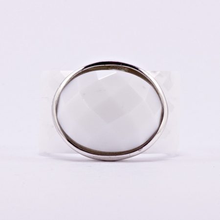 Ezüst fehér kerámia gyűrű 