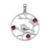 Ezüt gránát köves medál "madár"
