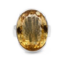 Ezüst citrin köves gyűrű "13x19"