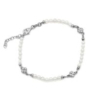 Ezüst karlánc fűzött gyöngyökkel "3,5"