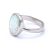 Ezüst fehér opál köves gyűrű "ovál"