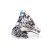 Izraeli ezüst opál köves gyűrű "átlós,virágos"