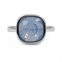 Ezüst opál színű kristály köves gyűrű 