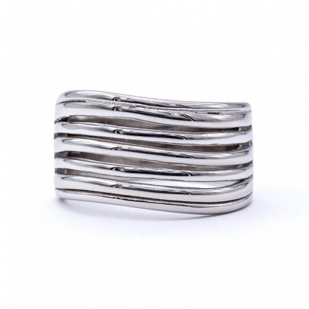 Ezüst kő nélküli gyűrű "7soros.hullám"